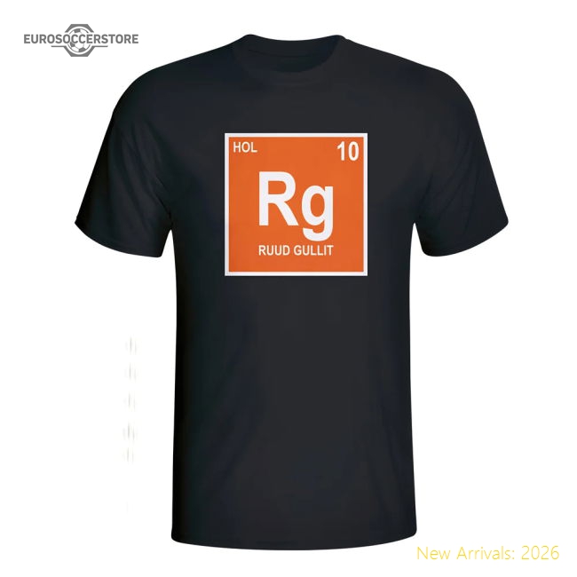 Ruud Gullit Holland Periodic Table T-shirt (black)-Football Jersey Hub