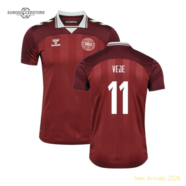 2025-2026 Denmark Womens Team Home Shirt (Ladies) (Veje 11)-Vantage Point Soccer