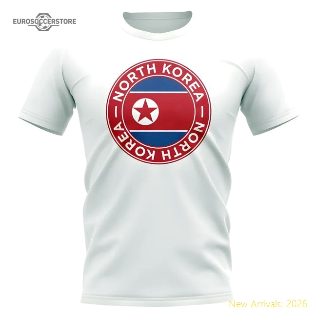 North Korea Football Badge T-Shirt (White)-Vantage Point Soccer