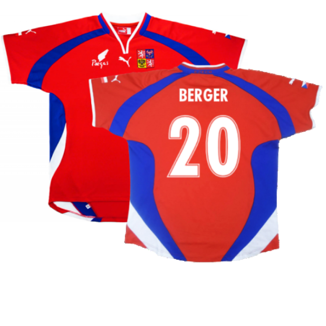 Czech Republic 2000-02 Home Shirt ((Excellent) L) (Berger 20)-Vantage Point Soccer