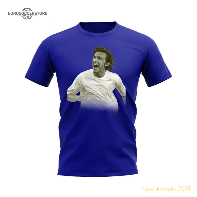 Andrea Pirlo Italy Legend T-Shirt (Blue)-Vantage Point Soccer