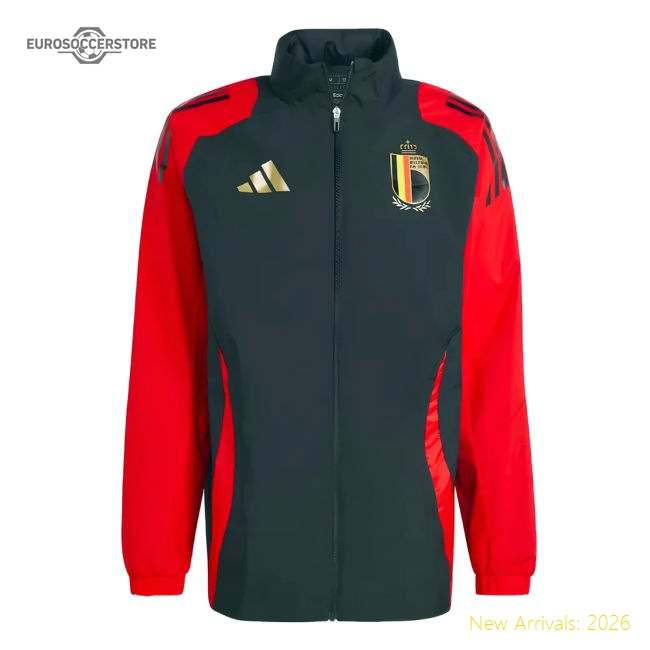 2024-2025 Belgium Allweather Jacket (Black)-Vantage Point Soccer