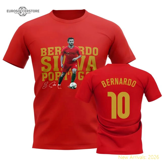 Bernardo Silva Portugal Player Tee (Red)-Vantage Point Soccer