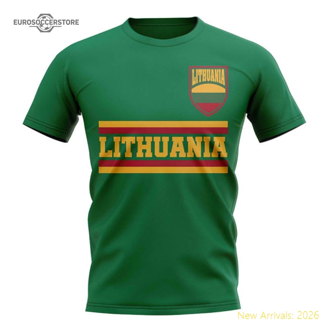 Lithuania Core Football Country T-Shirt (Green)-Football Shirts Shop