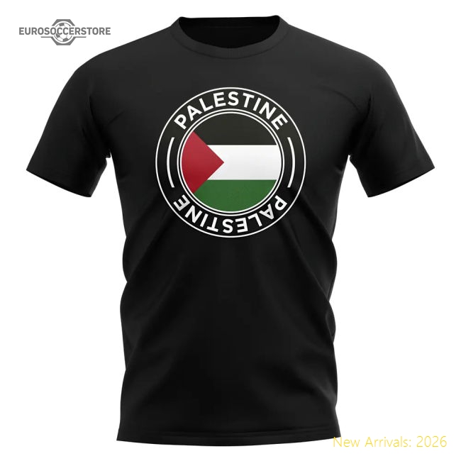 Palestine Football Badge T-Shirt (Black)-Vantage Point Soccer