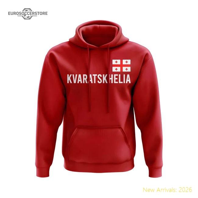 Khvicha Kvaratskhelia Georgia Name Hoody (Red)-Vantage Point Soccer