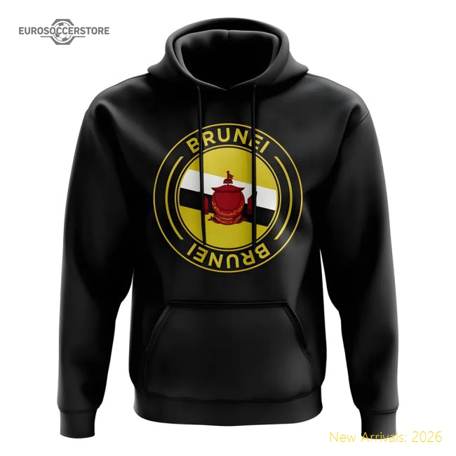 Brunei Football Badge Hoodie (Black)-Vantage Point Soccer
