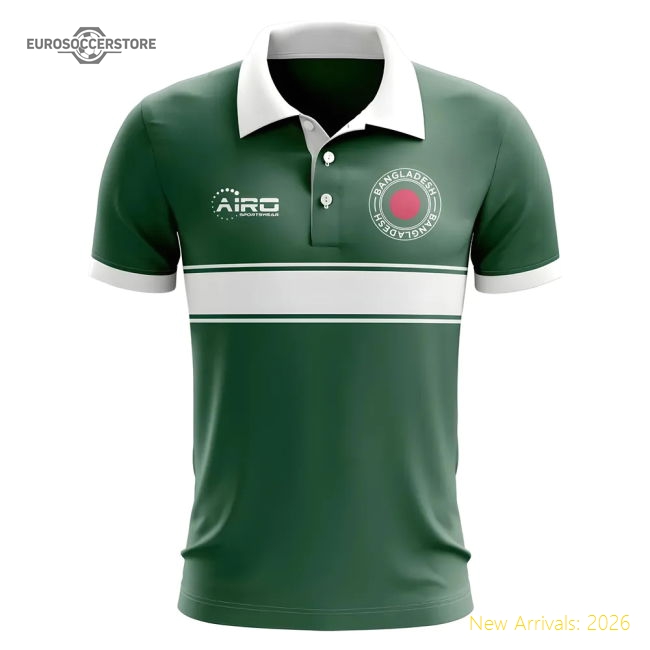 Bangladesh Concept Stripe Polo Shirt (Green)-Vantage Point Soccer