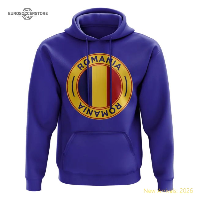 Romania Football Badge Hoodie (Royal)-Vantage Point Soccer