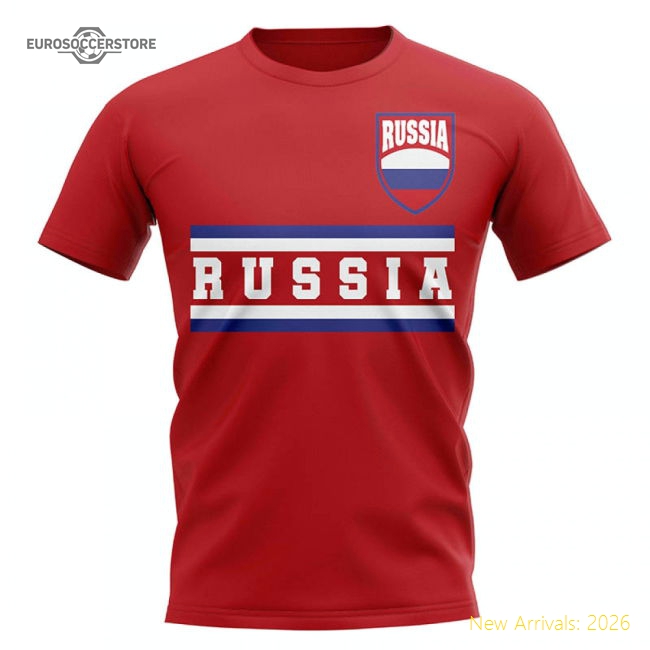 Russia Core Football Country T-Shirt (Red)-Vantage Point Soccer