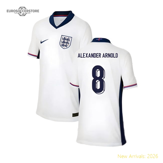 2024-2025 England Home Shirt (Kids) (Alexander Arnold 8)-Vantage Point Soccer