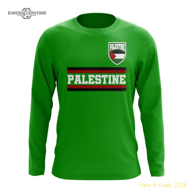 Palestine Core Football Country Long Sleeve T-Shirt (Green)-Vantage Point Soccer
