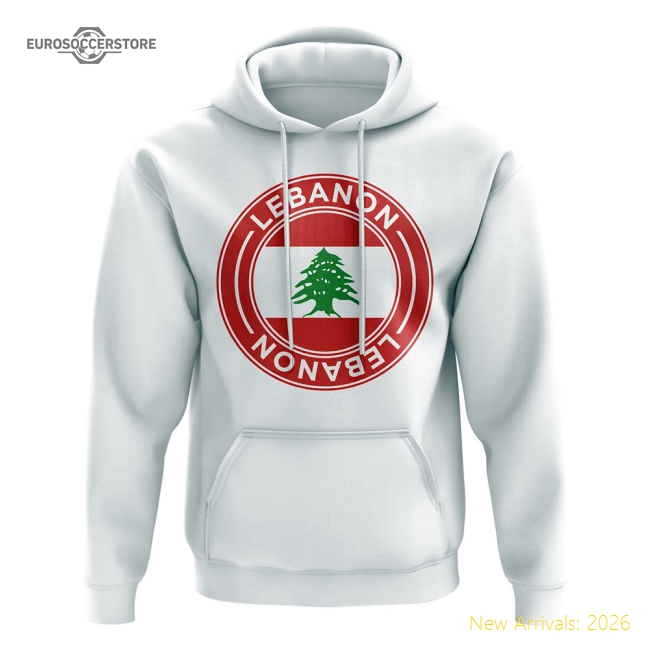 Lebanon Football Badge Hoodie (White)-Vantage Point Soccer