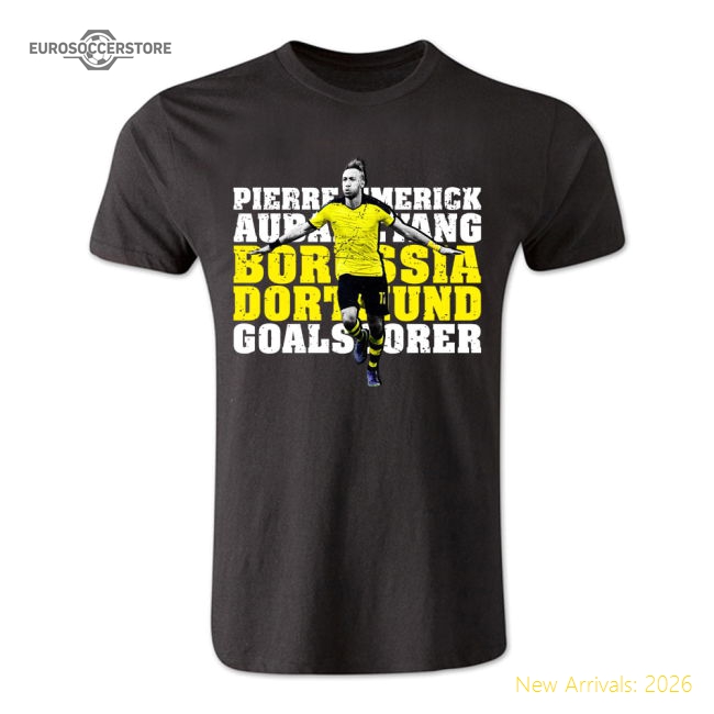 Pierre Emerick Aubameyang Dortmund Goalscorer T-Shirt (Black) - Kids-Vantage Point Soccer