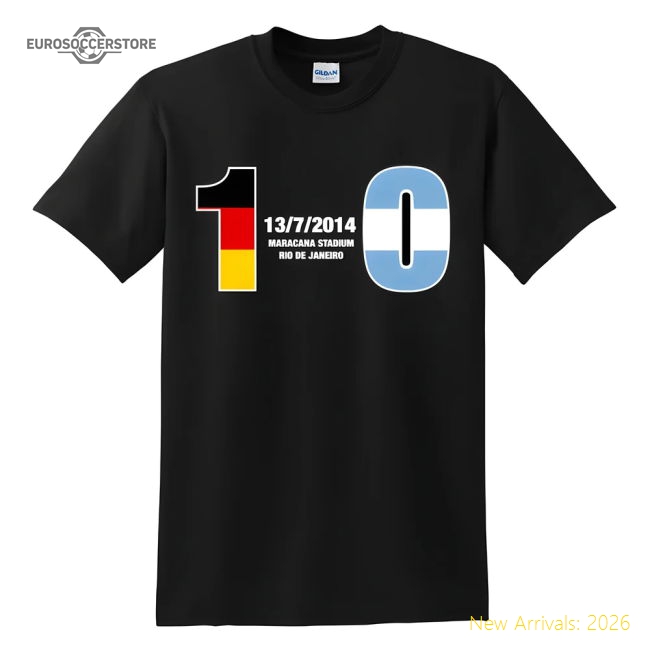 Germany 1 Argentina 0 T-Shirt (Black)-Vantage Point Soccer