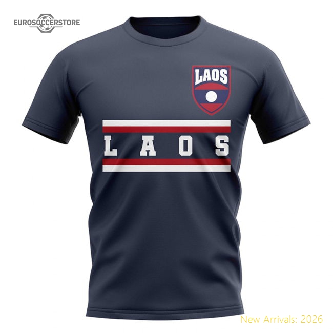 Laos Core Football Country T-Shirt (Navy)-Vantage Point Soccer