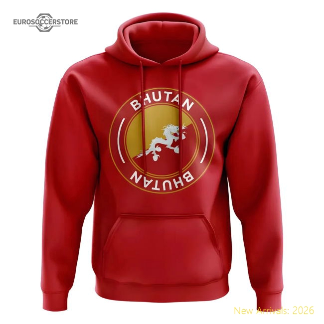 Bhutan Football Badge Hoodie (Red)-Vantage Point Soccer