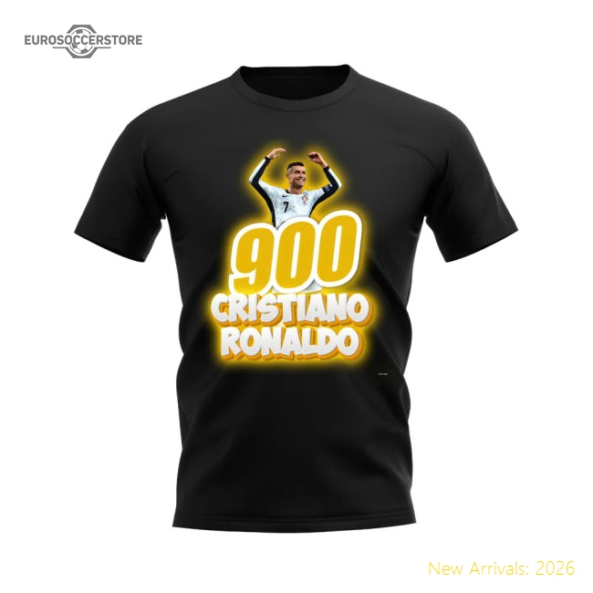 Cristiano Ronaldo 900 Career Goals T-Shirt (Black)-Vantage Point Soccer