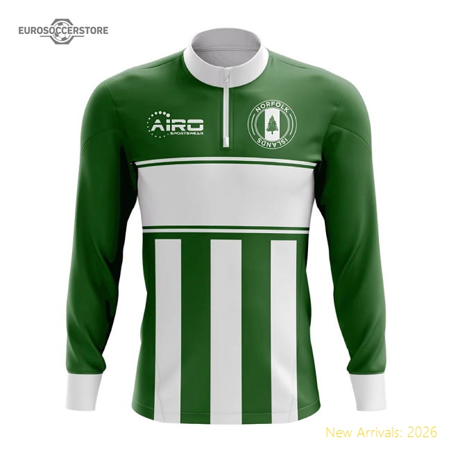 Norfolk Islands Concept Football Half Zip Midlayer Top (Green-White)-Vantage Point Soccer