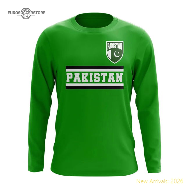 Pakistan Core Football Country Long Sleeve T-Shirt (Green)-Vantage Point Soccer