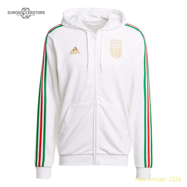 2024-2025 Italy DNA Full Zip Hoody (White)-Vantage Point Soccer