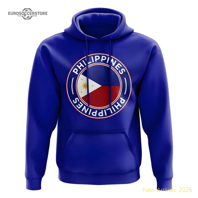 Philippines Football Badge Hoodie (Royal)-Vantage Point Soccer