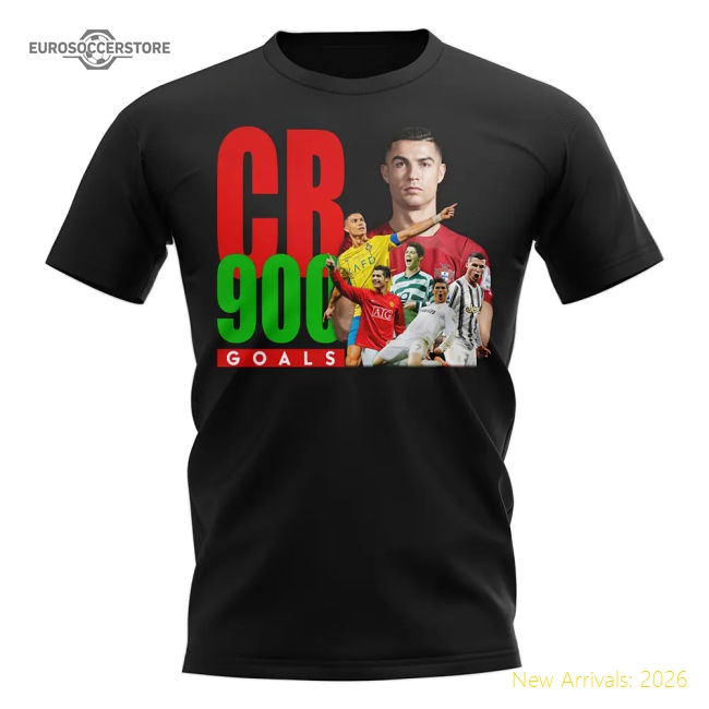 Cristiano Ronaldo 900 Goals T-Shirt (Black)-Vantage Point Soccer
