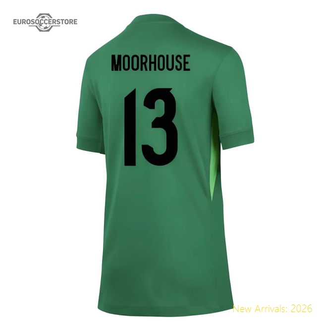 2025-2026 England WEC Goalkeeper Shirt (Green) - Kids (Moorhouse 13)-Vantage Point Soccer