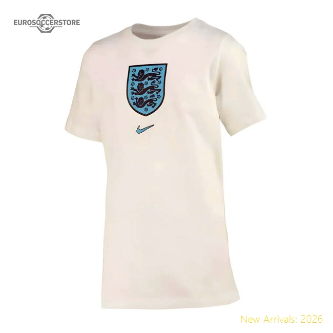 2022-2023 England Crest Tee (White) - Kids-Vantage Point Soccer