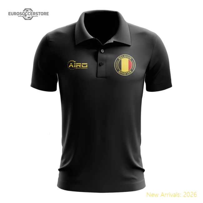 Belgium Football Polo Shirt (Black)-Vantage Point Soccer