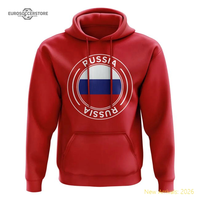 Russia Football Badge Hoodie (Red)-Vantage Point Soccer