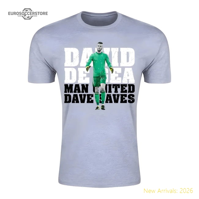 David De Gea Man United Goalkeeper T-Shirt (Grey) - Kids-Vantage Point Soccer