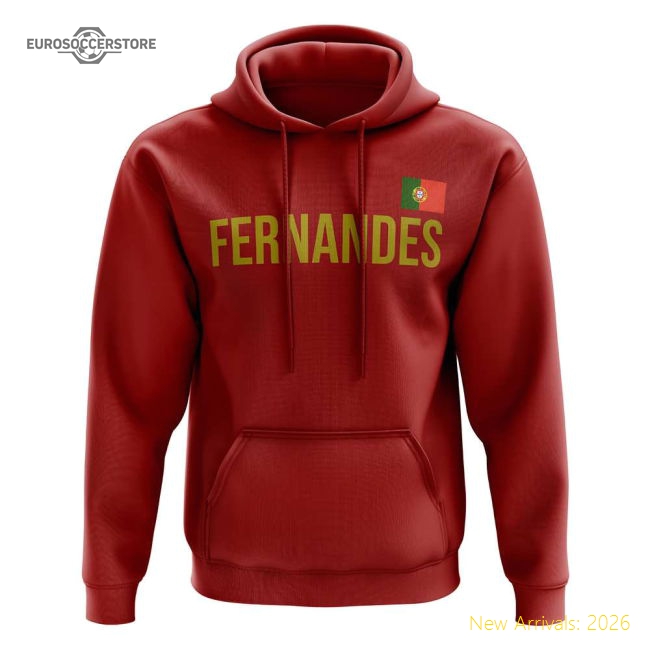 Bruno Fernandes Portugal name hoody (red)-Vantage Point Soccer