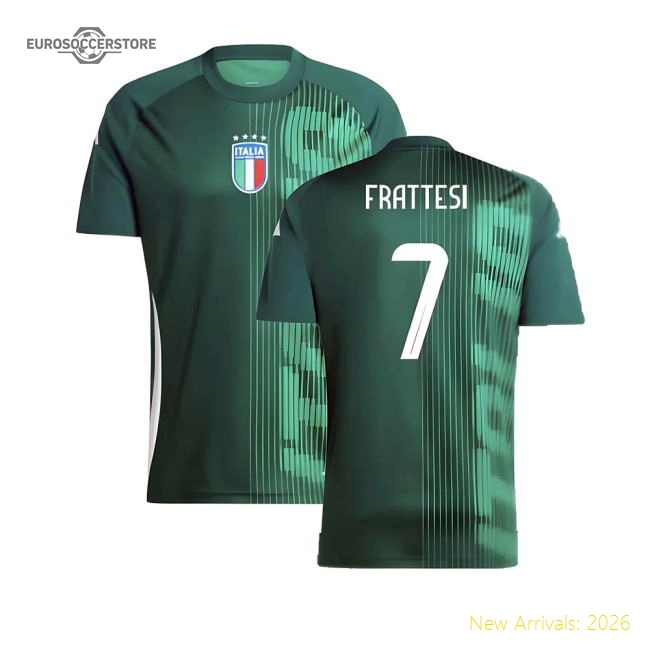 2024-2025 Italy Pre-Match Shirt (Green) (FRATTESI 7)-Vantage Point Soccer