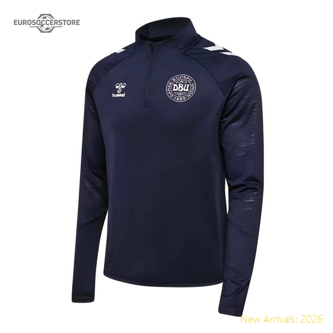 2024-2025 Denmark Pro Half Zip Sweat Top (Marine)-Vantage Point Soccer