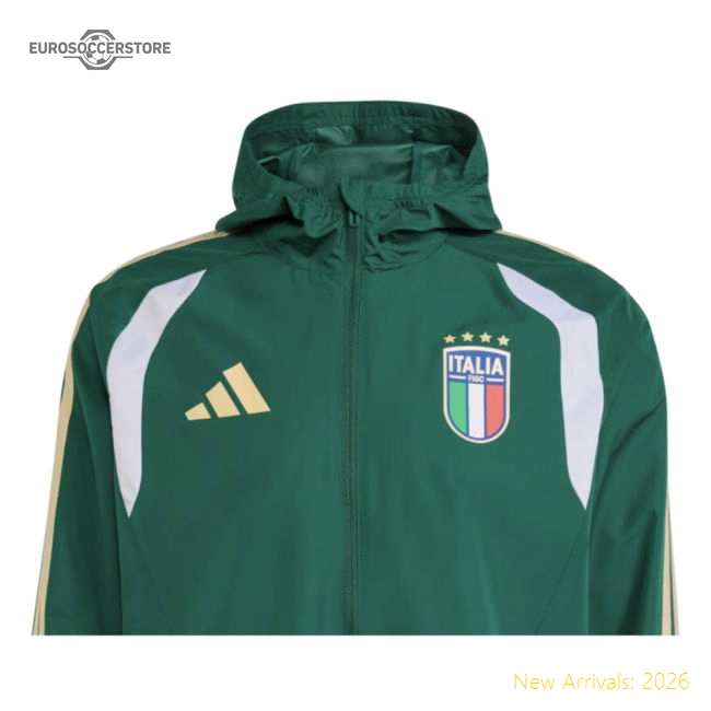 2026-2027 Italy Allweather Jacket (Green)-Vantage Point Soccer