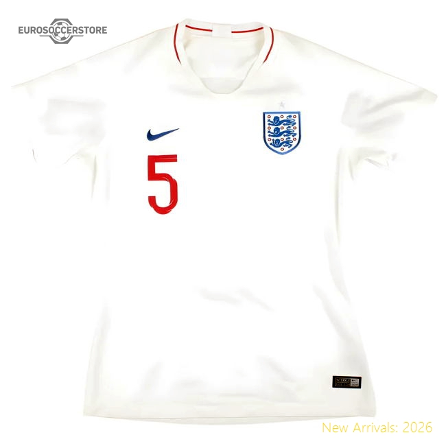 England 2018-19 Home Shirt (Womens M) Stones #5 (Excellent)-Vantage Point Soccer