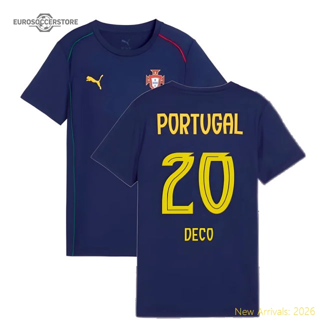 2025-2026 Portugal Casuals Tee (Persian Blue) - Kids (Deco 20)-Vantage Point Soccer