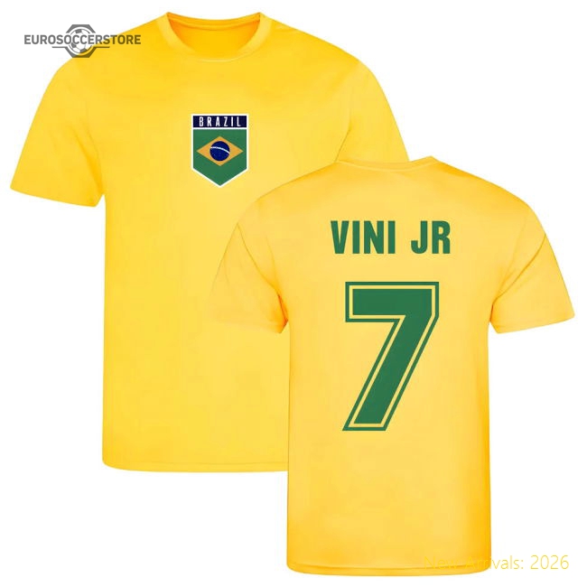 Vini Jr Brazil Training Jersey (Yellow)-Vantage Point Soccer