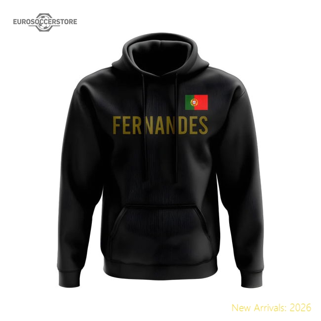 Bruno Fernandes Portugal Name Hoody (Black)-Vantage Point Soccer