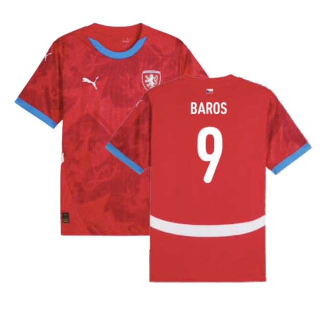 2024-2025 Czech Republic Home Shirt (Baros 9)-Vantage Point Soccer