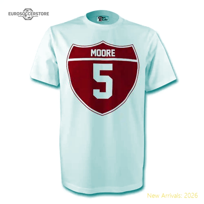 Bobby Moore England Crest Tee (white) - Kids-Vantage Point Soccer