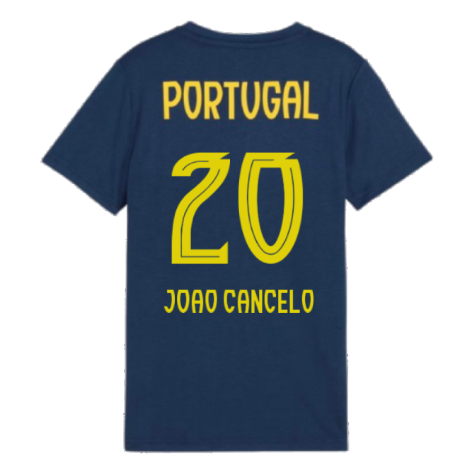 2025-2026 Portugal Casuals Tee (Persian Blue) - Kids (Joao Cancelo 20)-Vantage Point Soccer