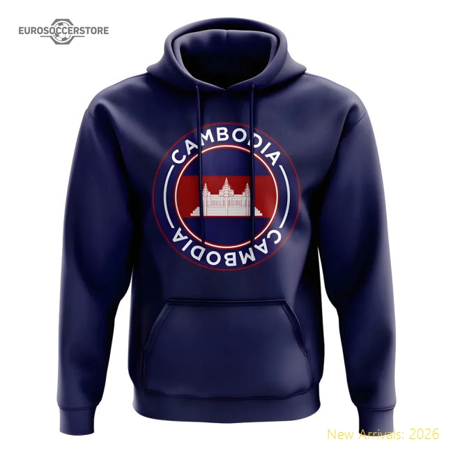 Cambodia Football Badge Hoodie (Navy)-Vantage Point Soccer