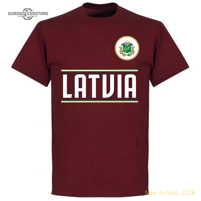 Latvia Team T-Shirt - Maroon-Football Shirts Shop