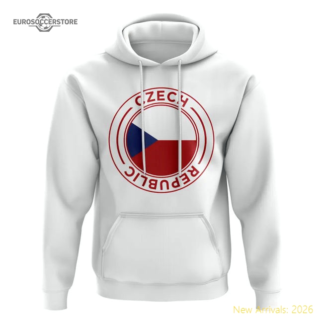 Czech Republic Football Badge Hoodie (White)-Vantage Point Soccer