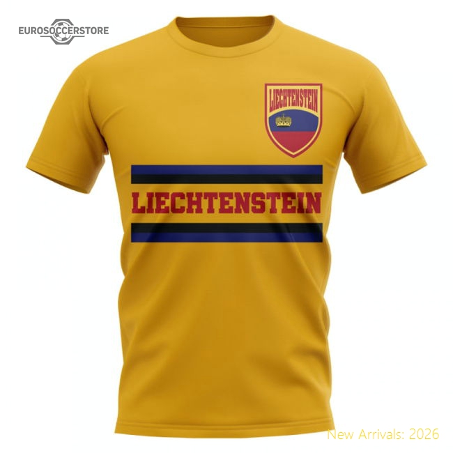 Liechtenstein Core Football Country T-Shirt (Yellow)-Football Shirts Shop