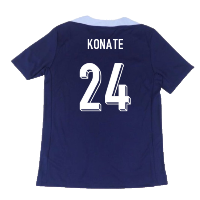 2024-2025 France Dri-Fit Strike Training Shirt (Navy) (Konate 24)-Vantage Point Soccer