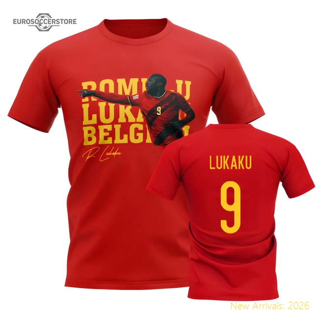 Romelu Lukaku Belgium Player Tee (Red)-Vantage Point Soccer
