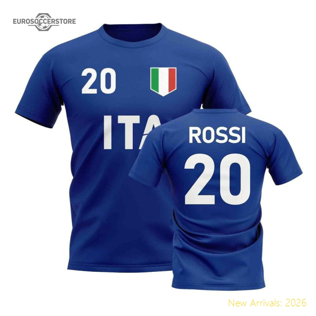 Paolo Rossi Country Code Hero T-Shirt (Blue)-Vantage Point Soccer